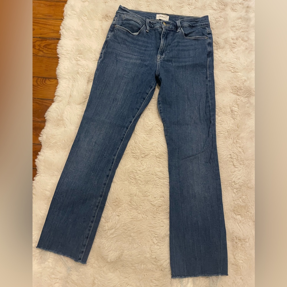 Frame Denim Women's Dark Blue Wide Leg Jeans
